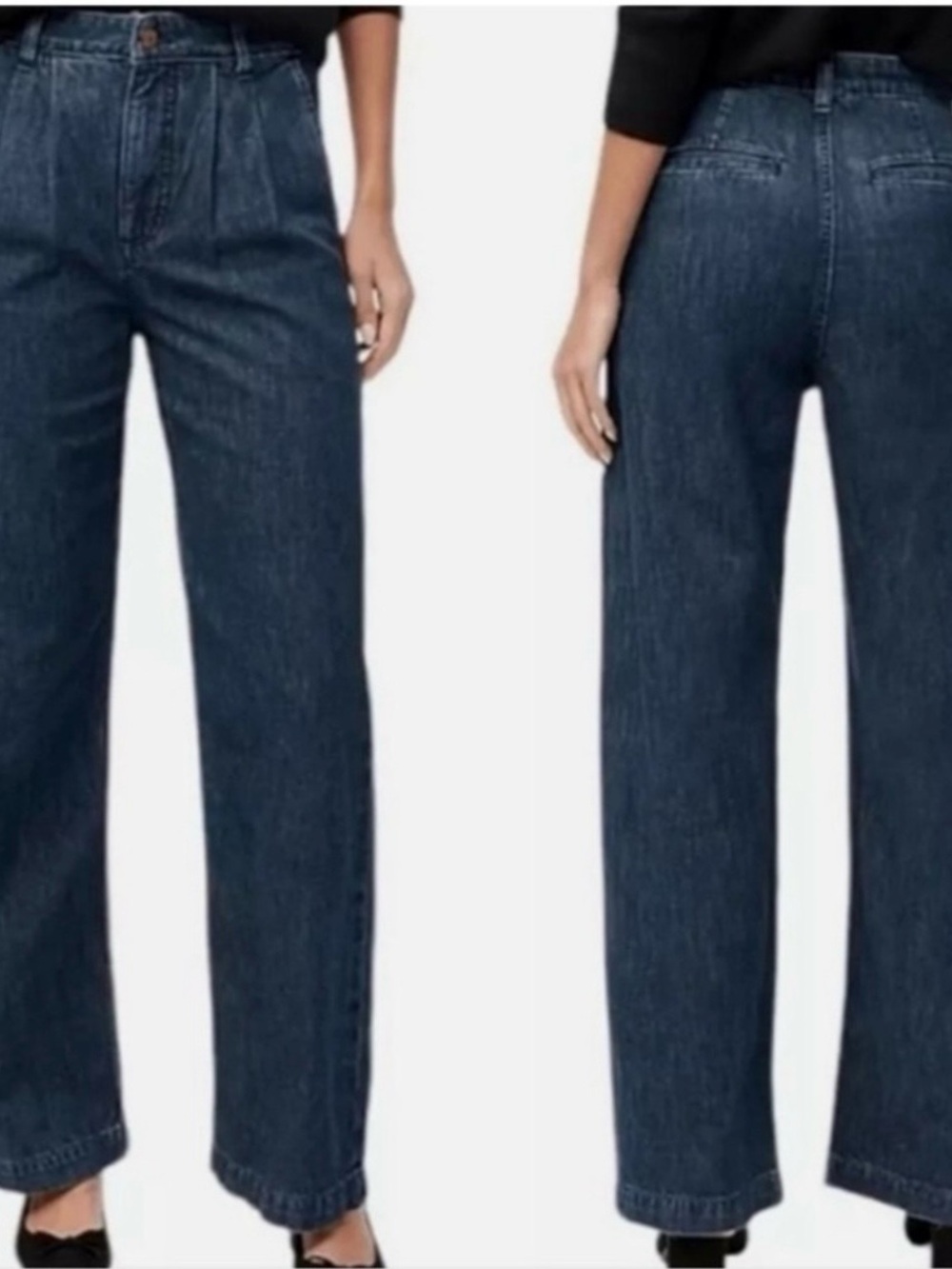 J. Crew Wide Leg Jeans in Dark Indigo